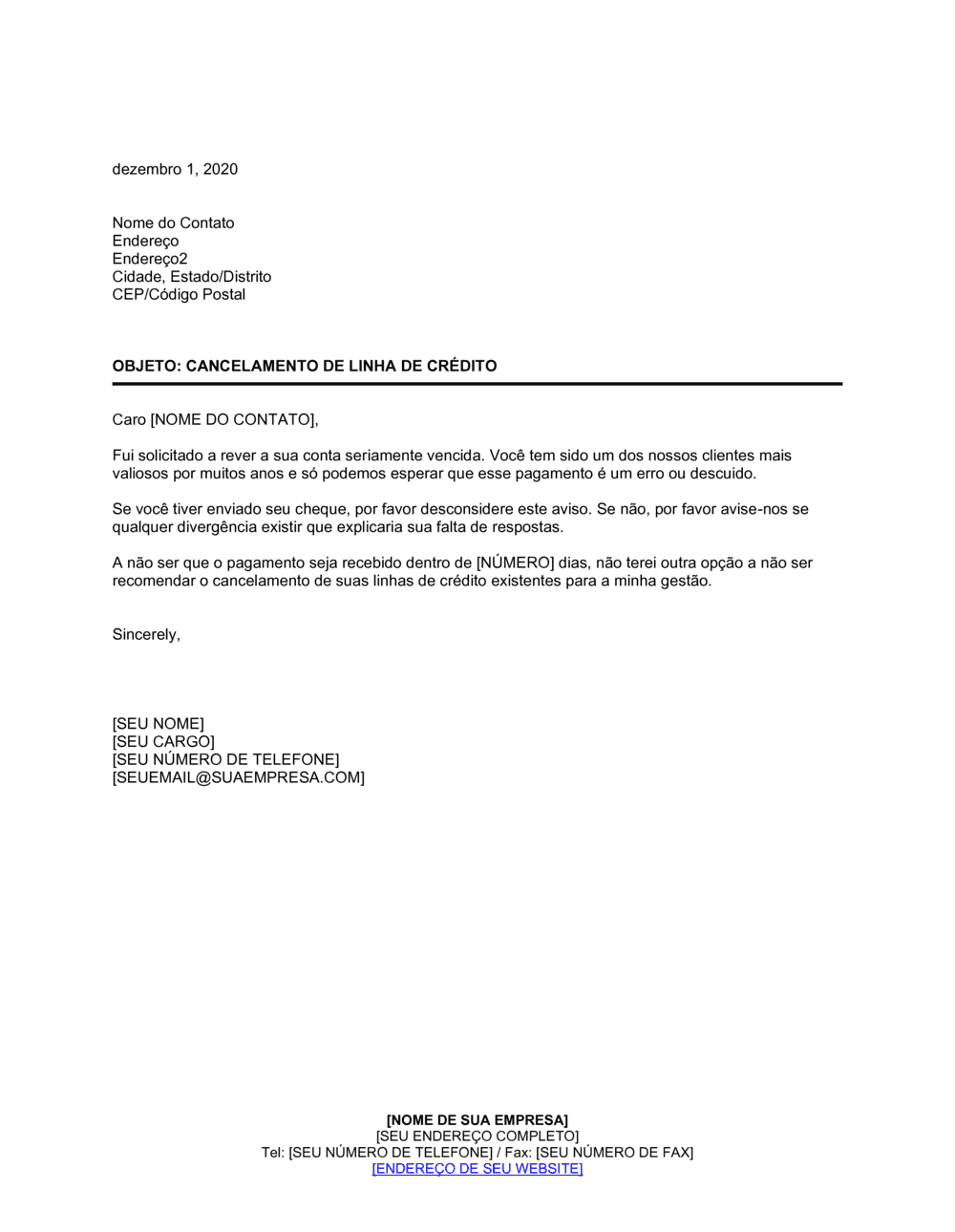 Business-in-a-Box's Cancelamento da Linha de Crédito