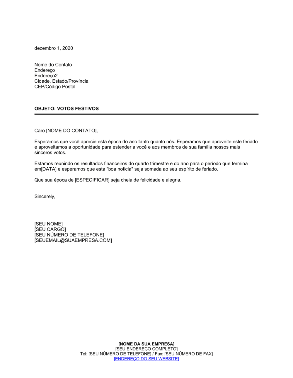 Business-in-a-Box's Carta a Acionistas Feriado