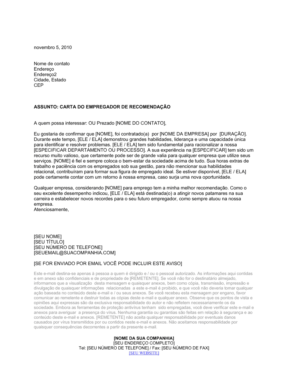 Business-in-a-Box's Carta de Referência Longa