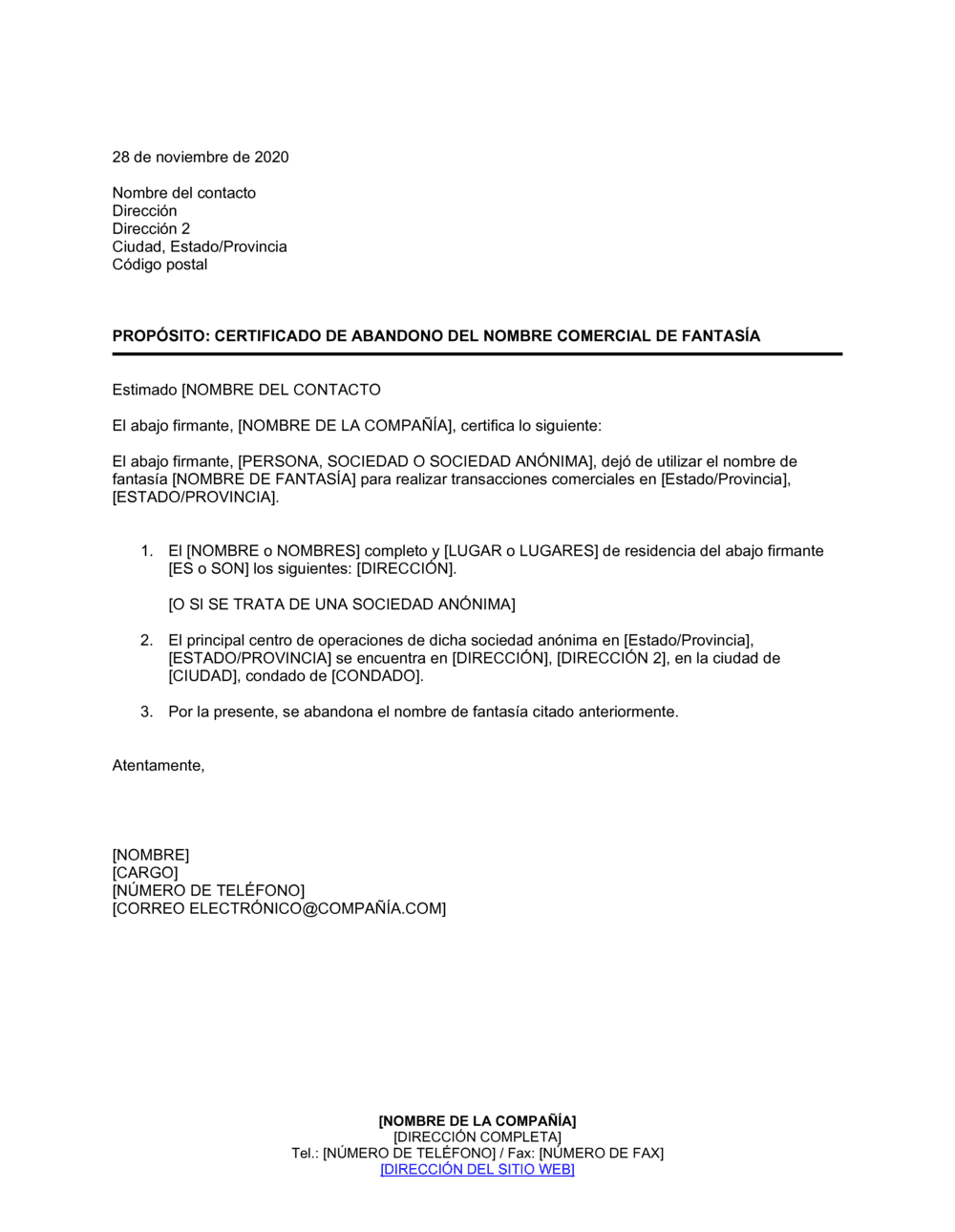 Business-in-a-Box's Certificado de resolución corporativa