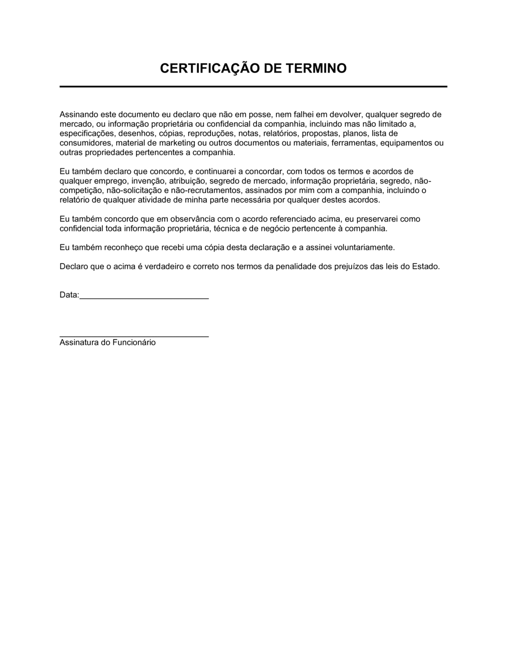 Business-in-a-Box's Certificado de Término