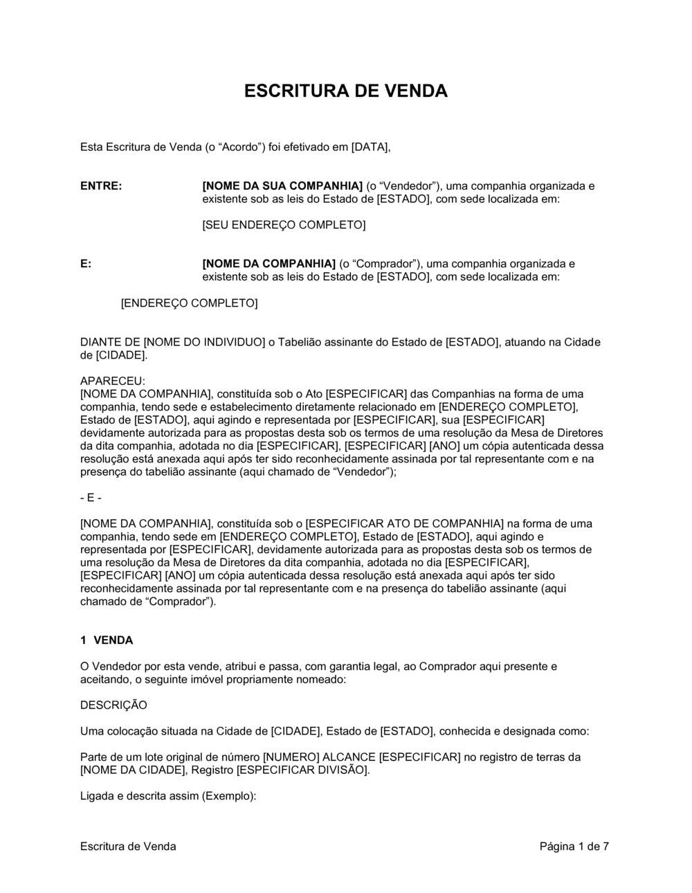 Business-in-a-Box's Certificado de Venda Propriedade Bem Imóvel