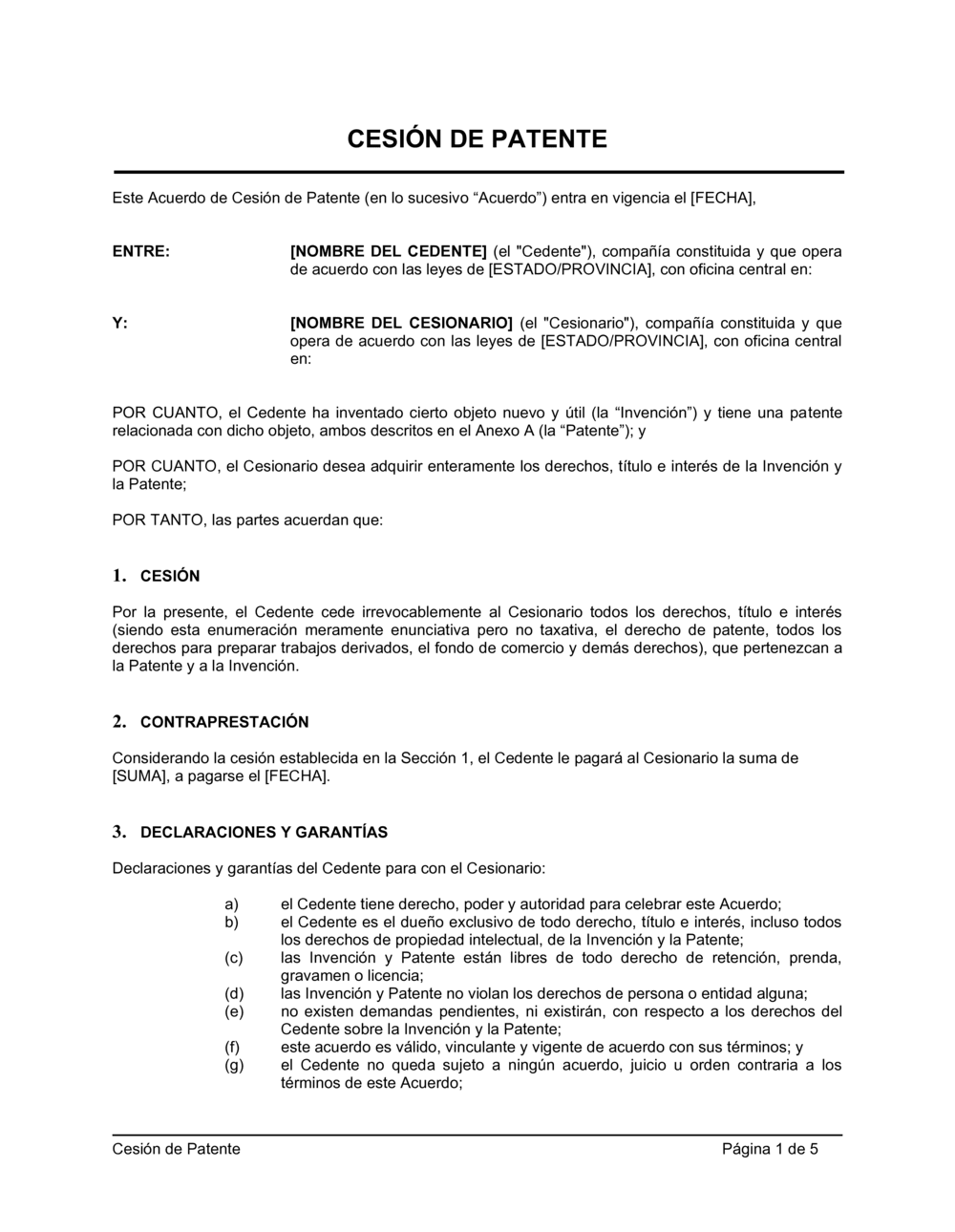 Business-in-a-Box's Cesión de patente