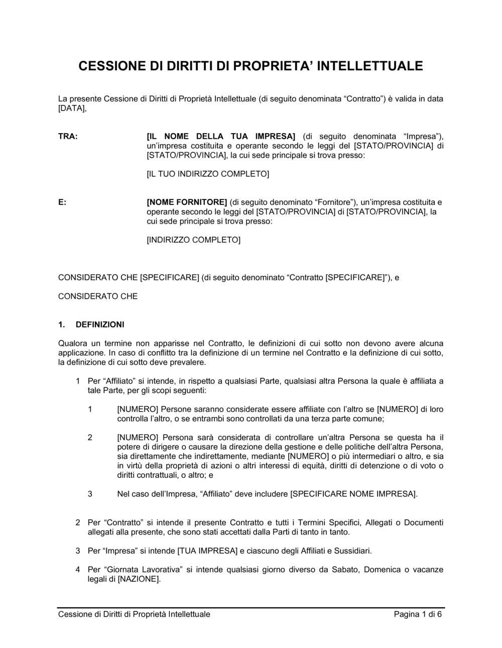 Business-in-a-Box's Cessione di diritti di proprietà intellettuale