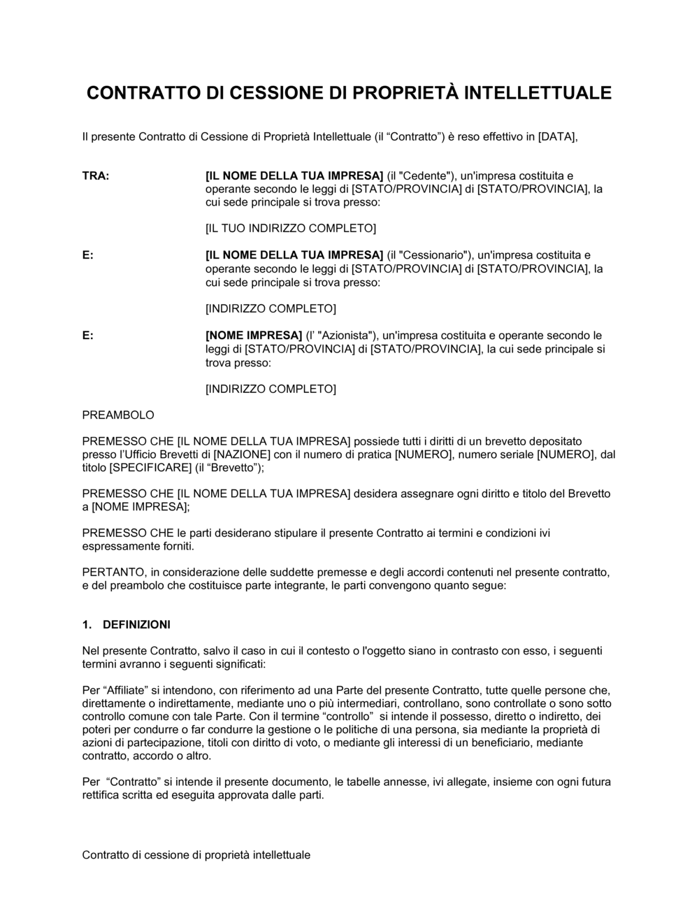 Business-in-a-Box's Cessione di proprietà intellettuale