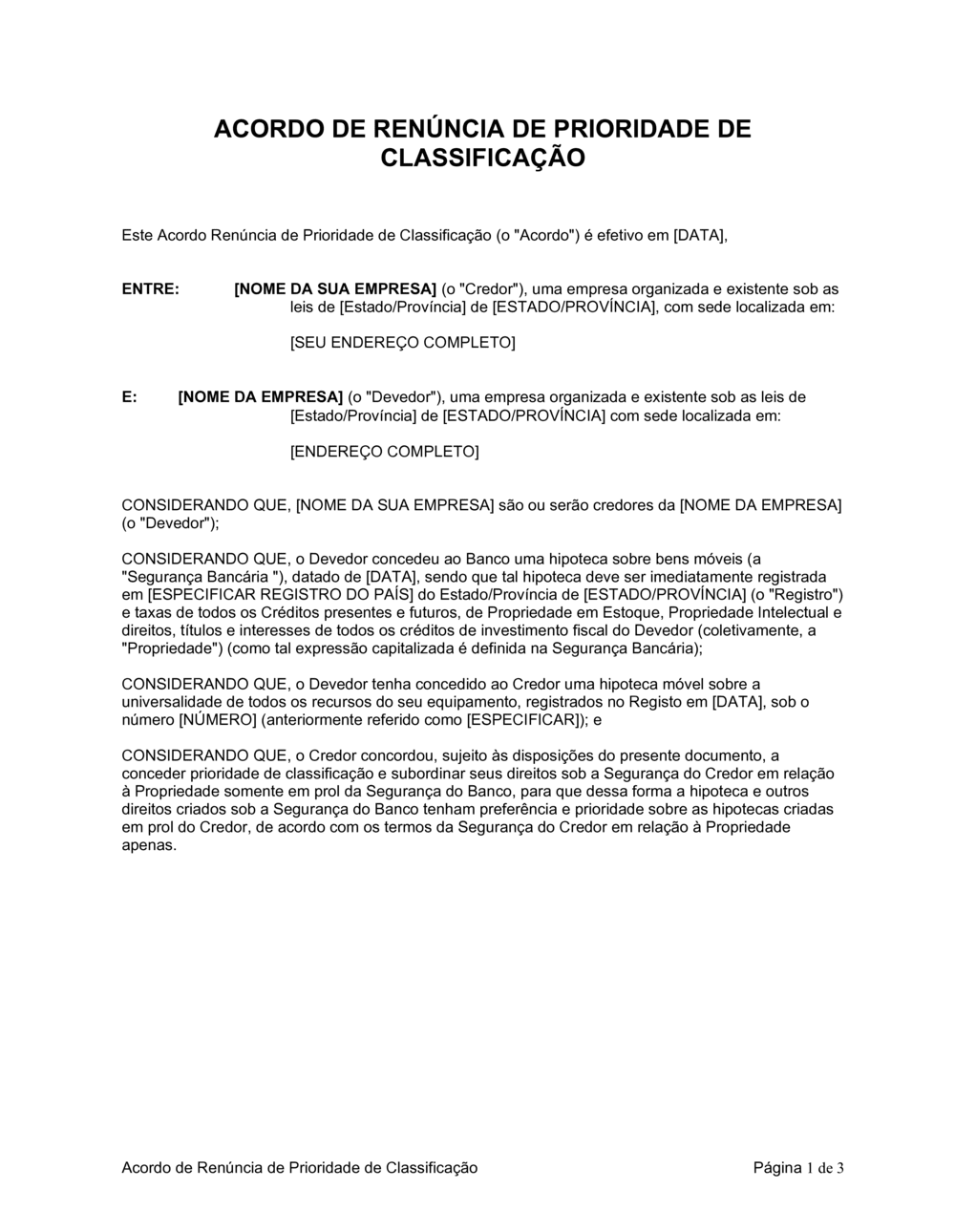 Business-in-a-Box's Cessão de Prioridade de Acordo de Rank