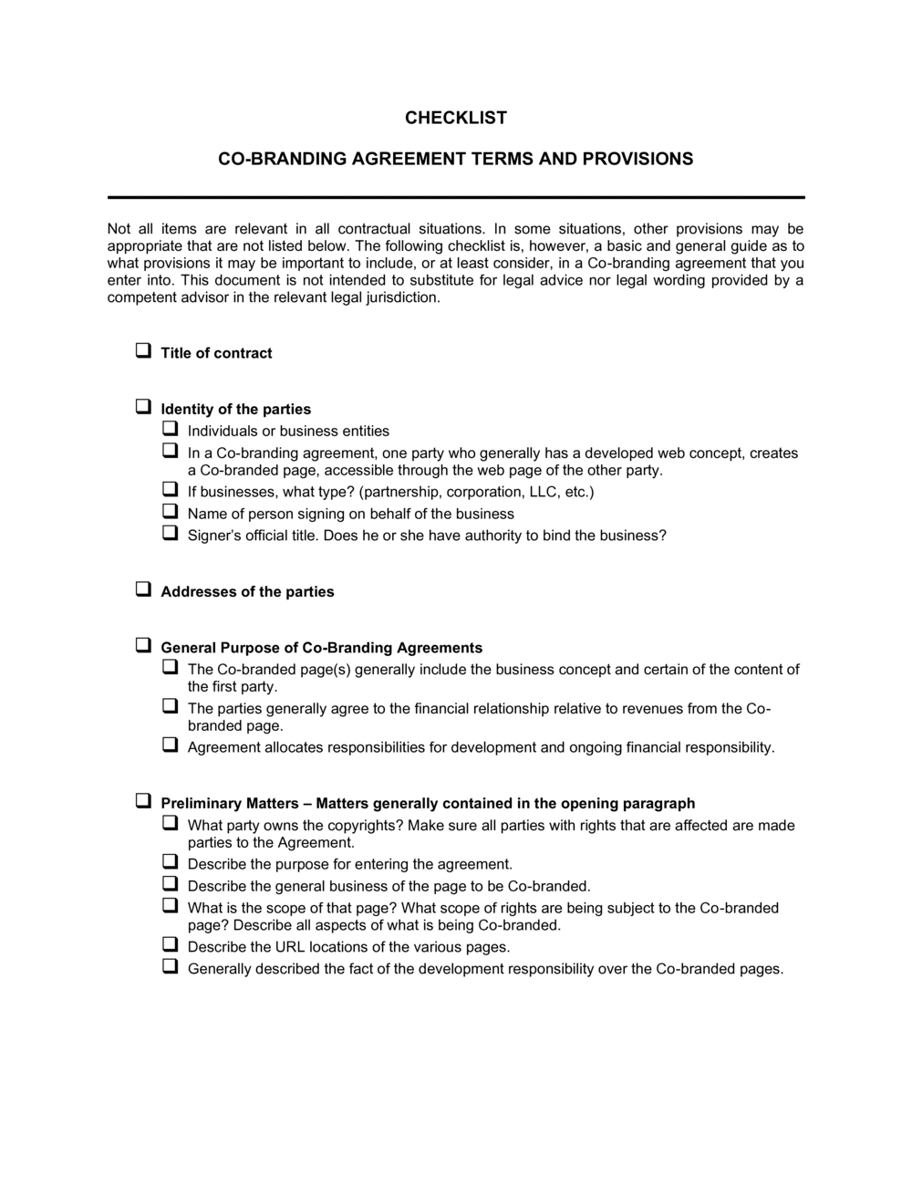 Brand Partnership Agreement Template