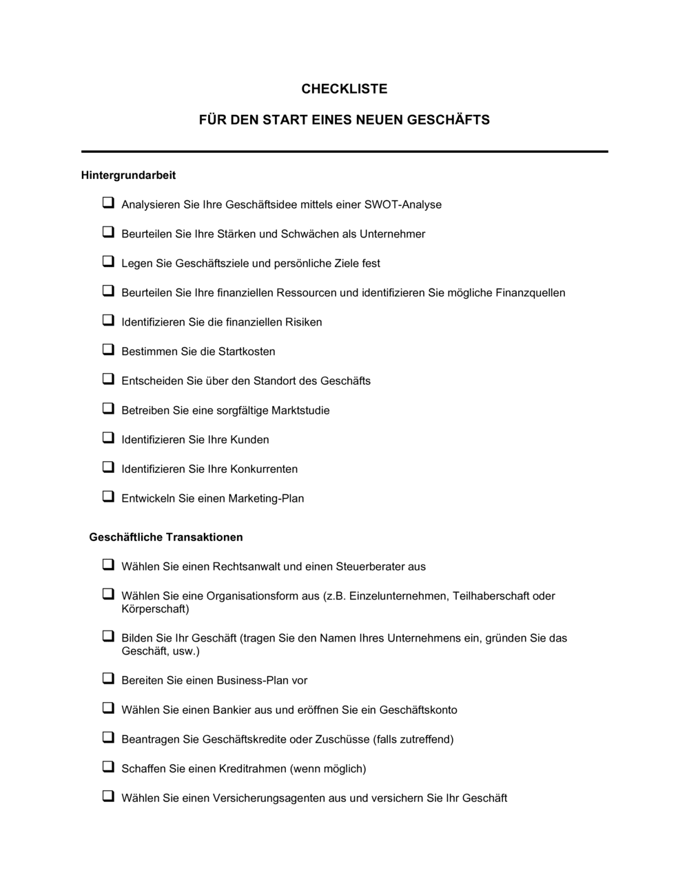 Business-in-a-Box's Checkliste für den Start eines neuen Geschäfts