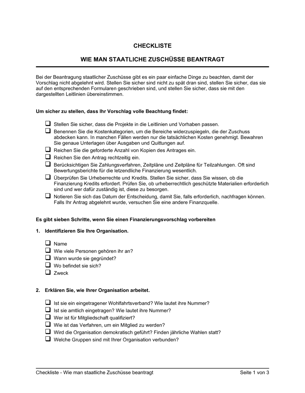 Business-in-a-Box's Checkliste Wie man staatliche Zuschüsse beantragt