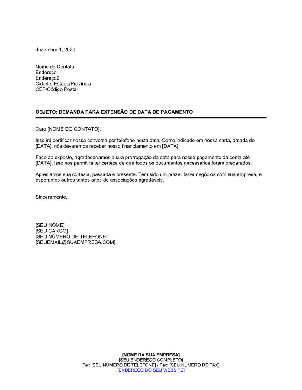 Business-in-a-Box's Cobrança por Extensão da Data de Pagamento