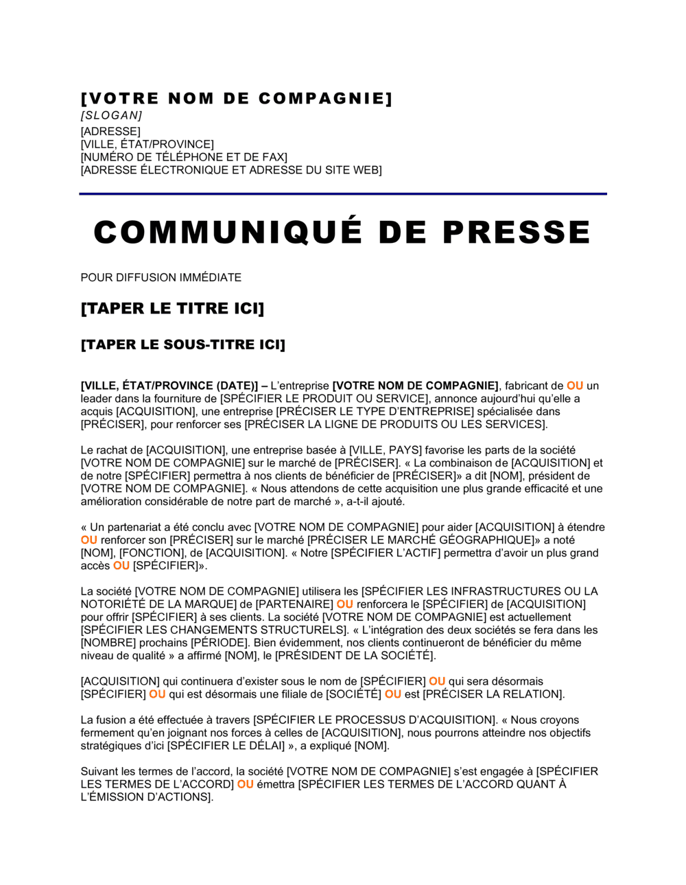 Business-in-a-Box's Communiqué de presse Acquisition d'une nouvelle entreprise