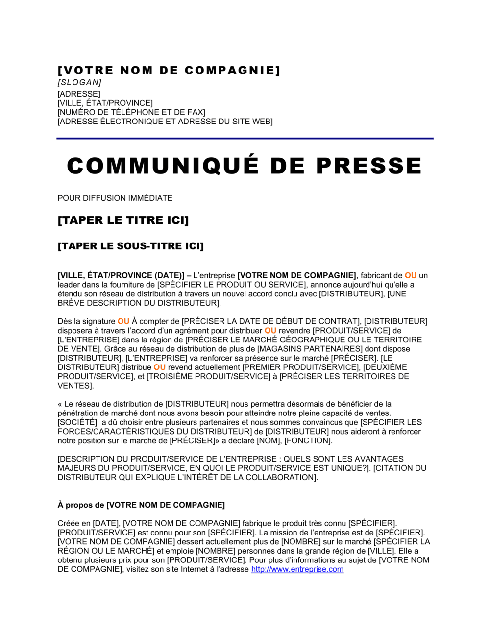 Business-in-a-Box's Communiqué de presse Développement d'un nouveau réseau