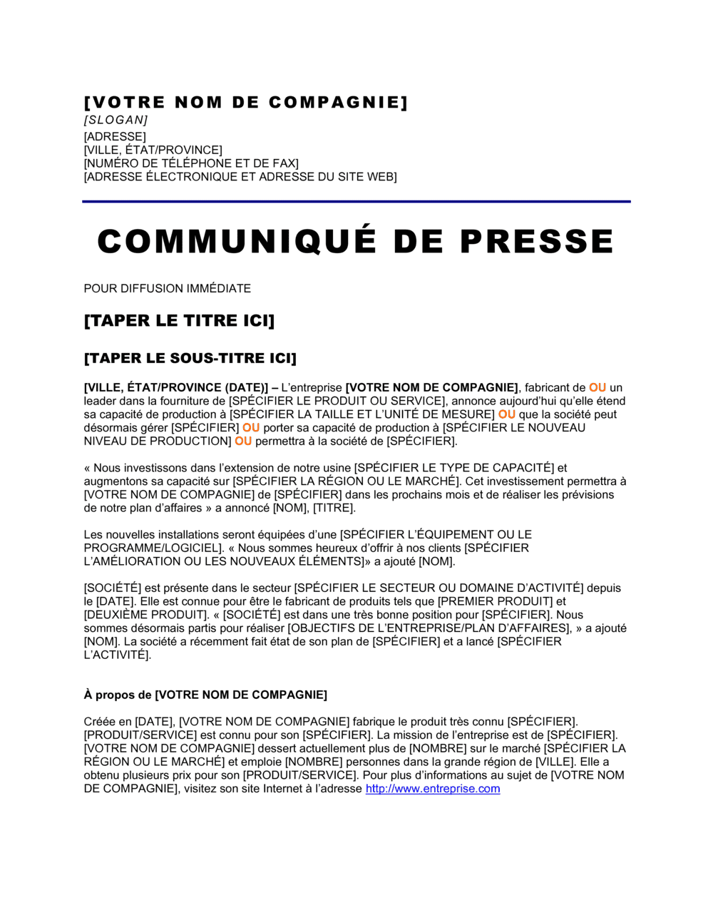 Business-in-a-Box's Communiqué de presse Extension d'usine