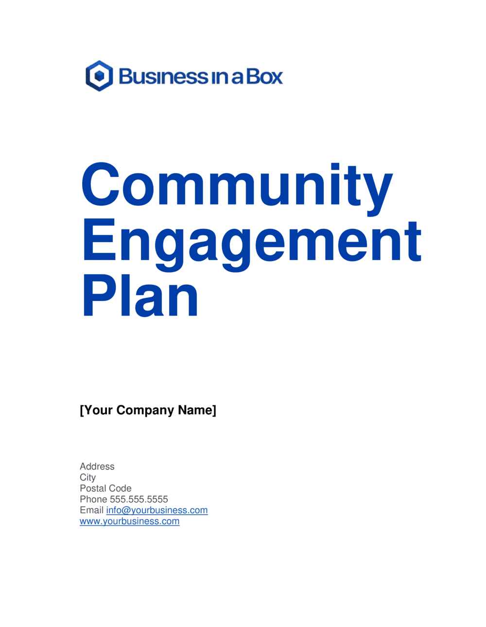 Business-in-a-Box's Community Engagement Plan Template