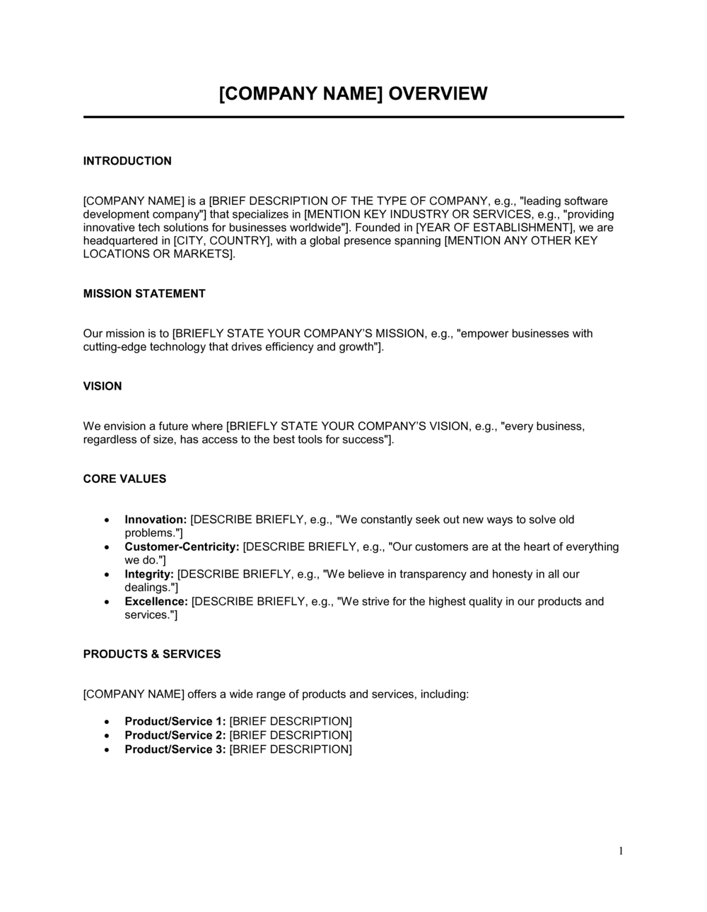 Business-in-a-Box's Company Overview Template