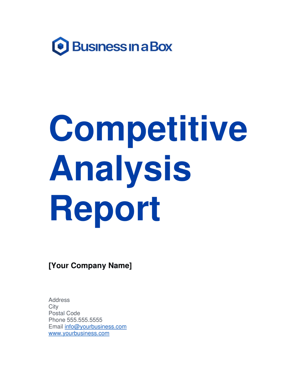 Business-in-a-Box's Competitive Analysis Report Template