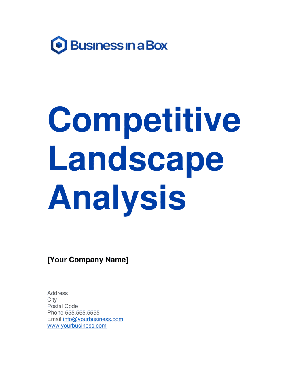 Business-in-a-Box's Competitive Landscape Analysis Template