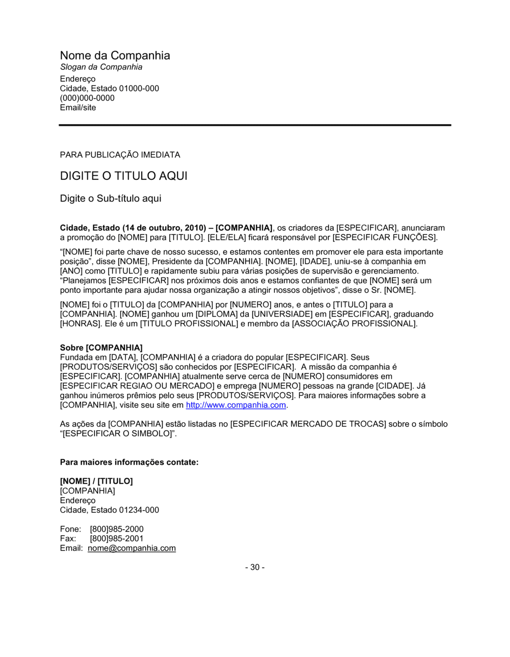 Business-in-a-Box's Comunicado de Imprensa Promoção de Funcionário