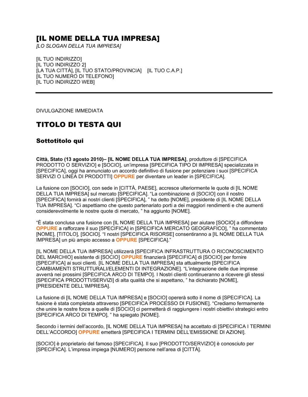 Business-in-a-Box's Comunicato stampa L'Impresa ha completato una fusione