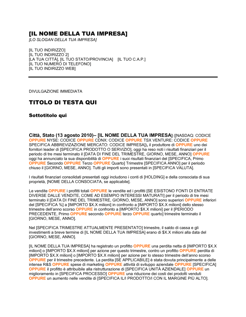 Business-in-a-Box's Comunicato stampa L'impresa presenta i risultati trimestrali
