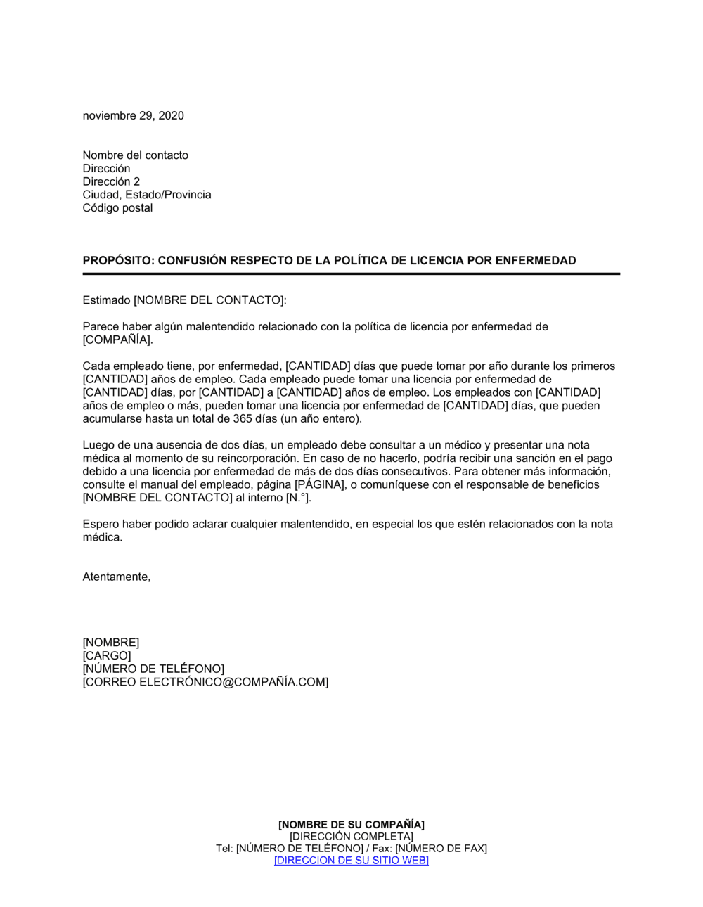 Business-in-a-Box's Confusión respecto de la política de licencia por enfermedad