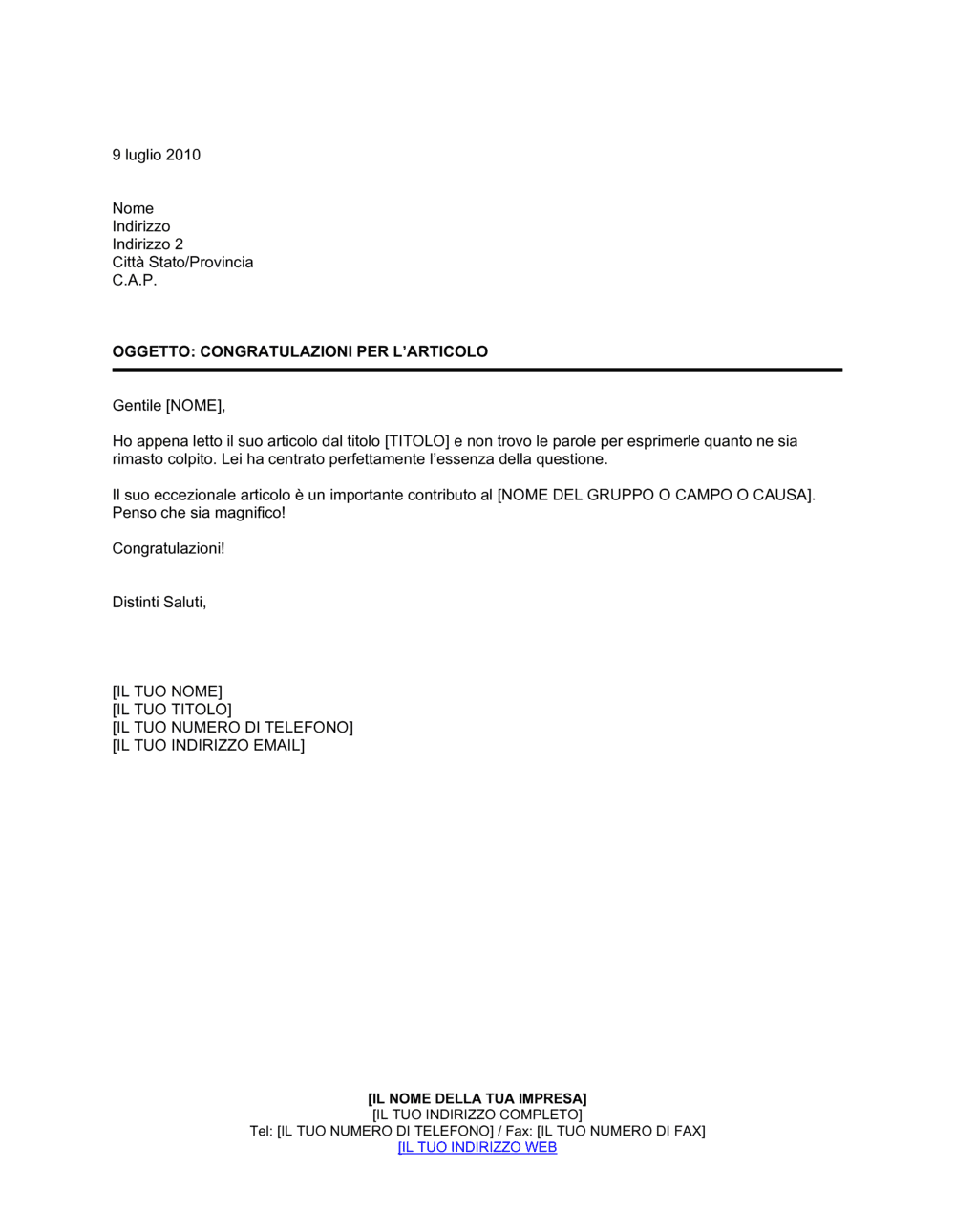 Business-in-a-Box's Congratulazioni per l'articolo