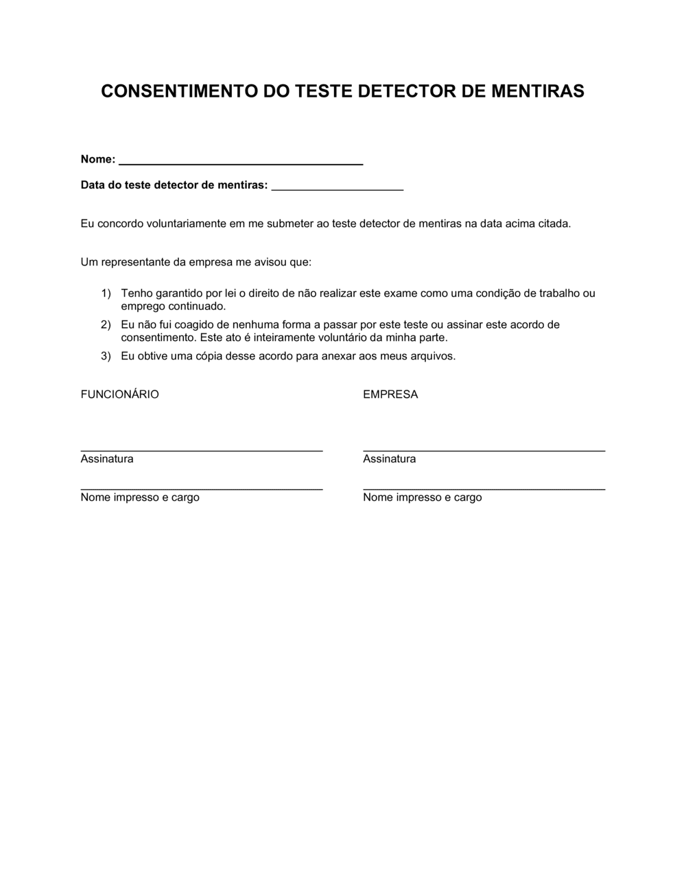 Business-in-a-Box's Consentimento Poligráfico