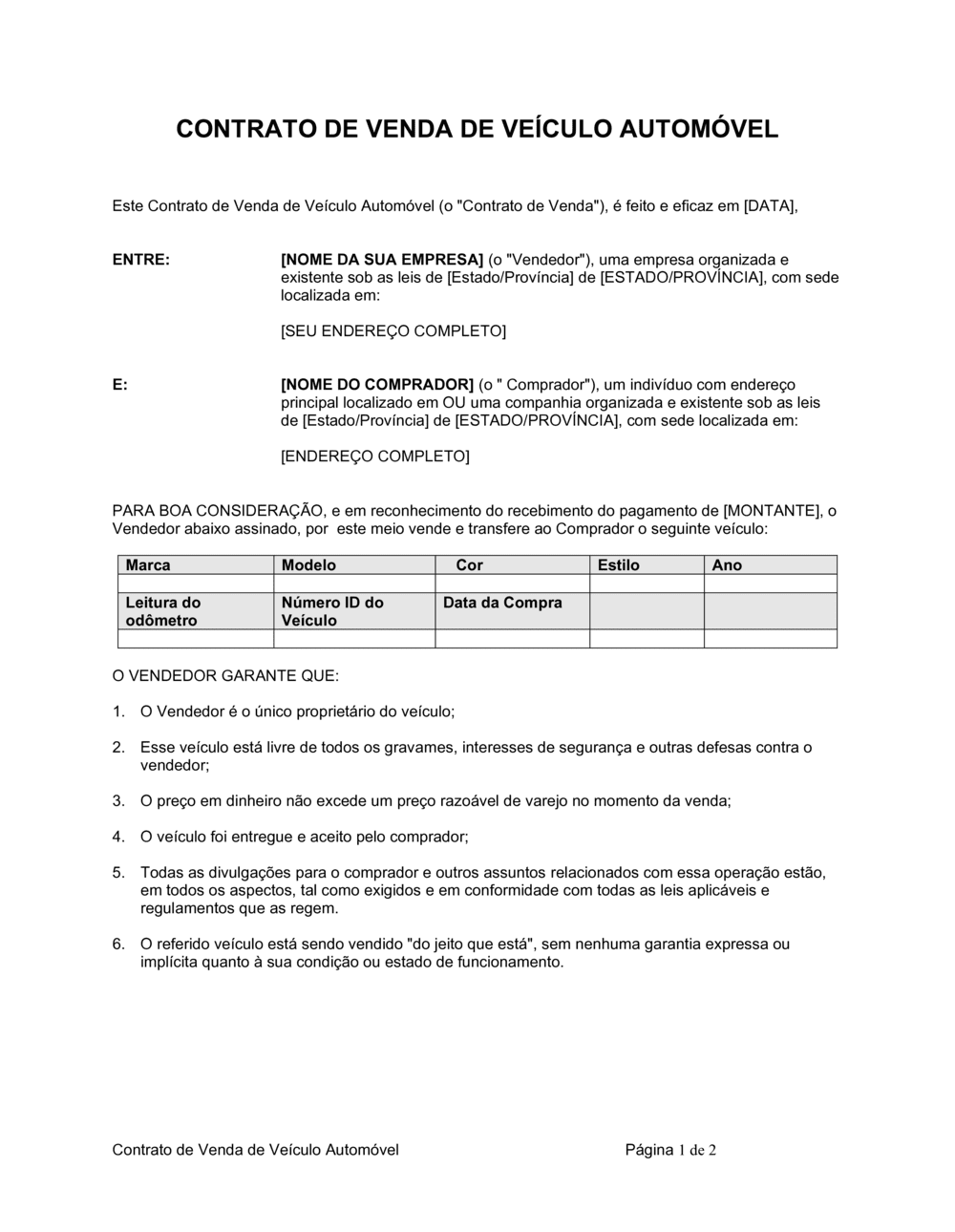 Business-in-a-Box's Conta de Venda de um Veículo Motorizado