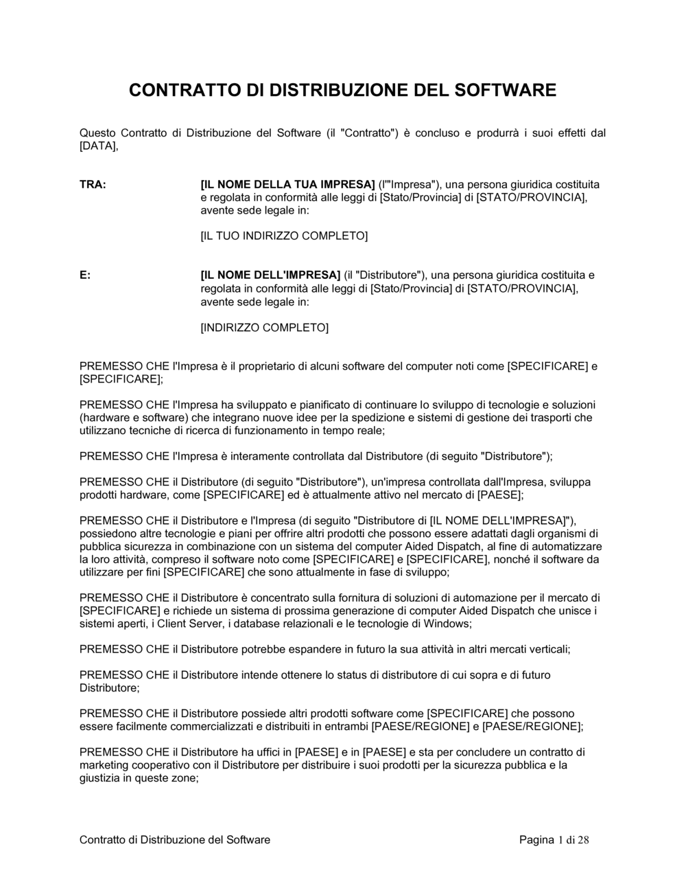 Business-in-a-Box's Contratto di distribuzione del software