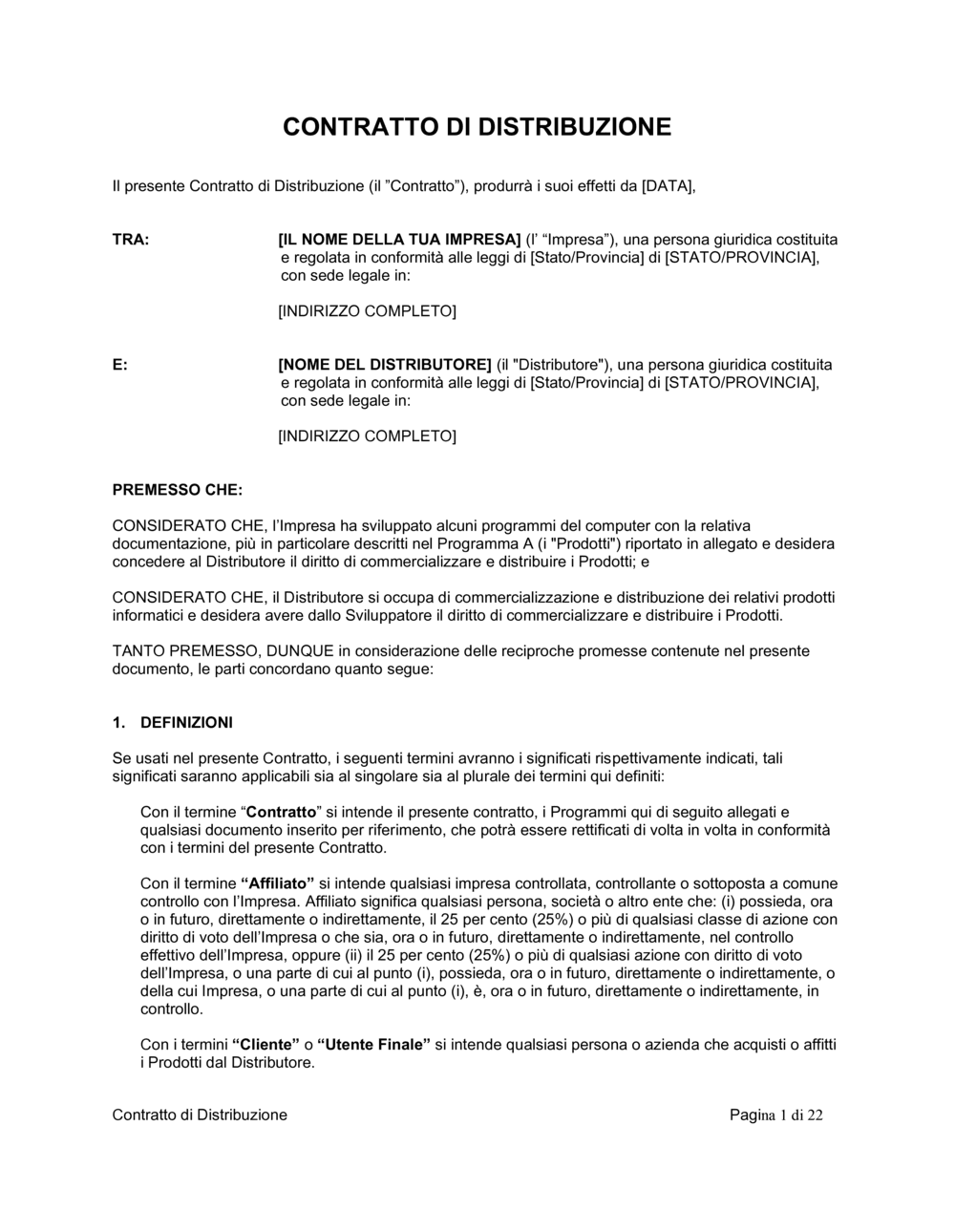 Business-in-a-Box's Contratto di distribuzione software e multimedia