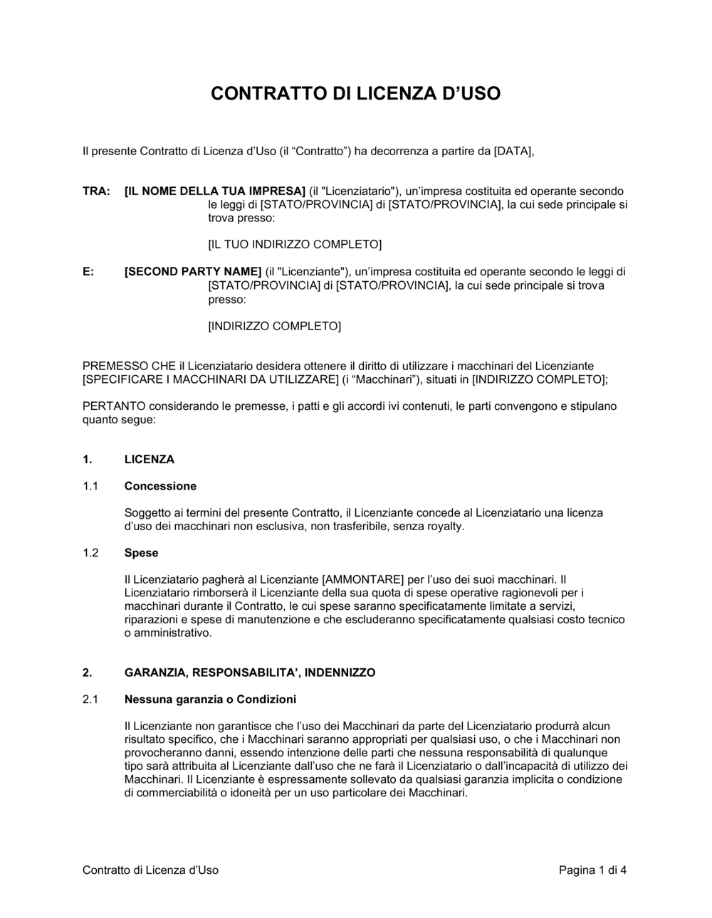 Business-in-a-Box's Contratto di licenza d'uso