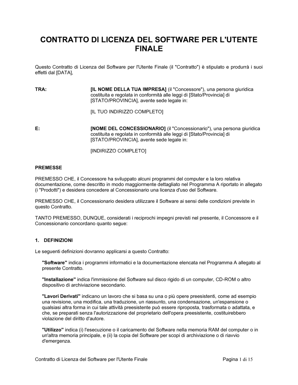 Business-in-a-Box's Contratto di licenza del software per l'utente finale