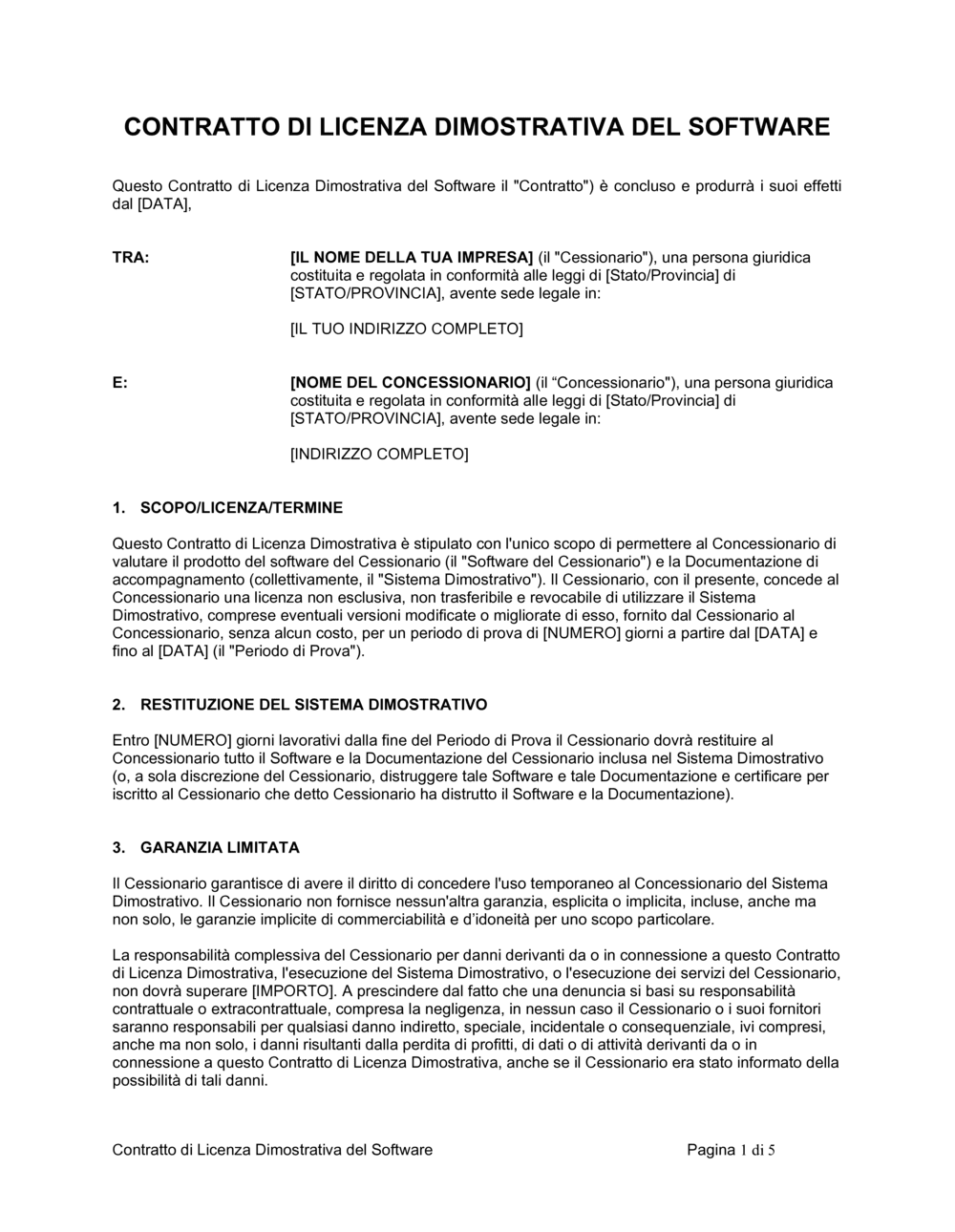 Business-in-a-Box's Contratto di licenza dimostrativa del software