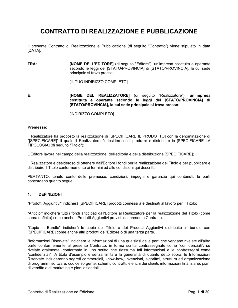 Business-in-a-Box's Contratto di realizzazione e pubblicazione