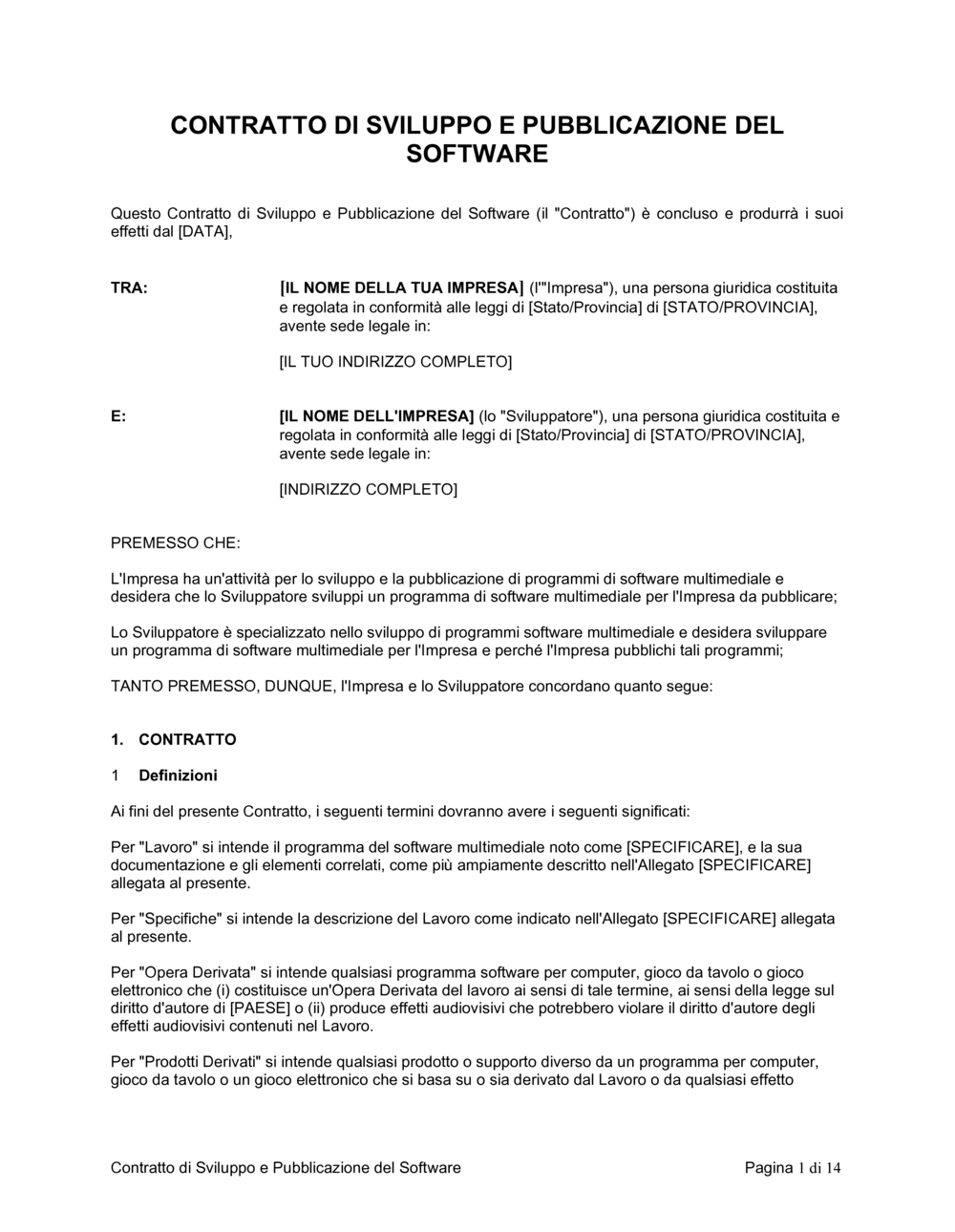 Business-in-a-Box's Contratto di sviluppo e sulla pubblicazione del software