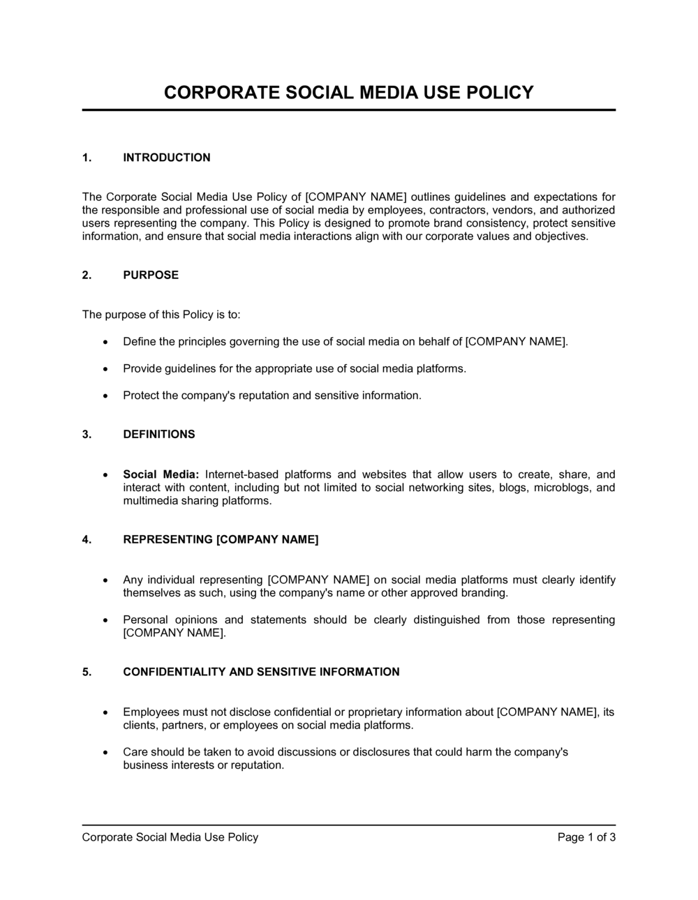 Business-in-a-Box's Corporate Social Media Use Policy Template