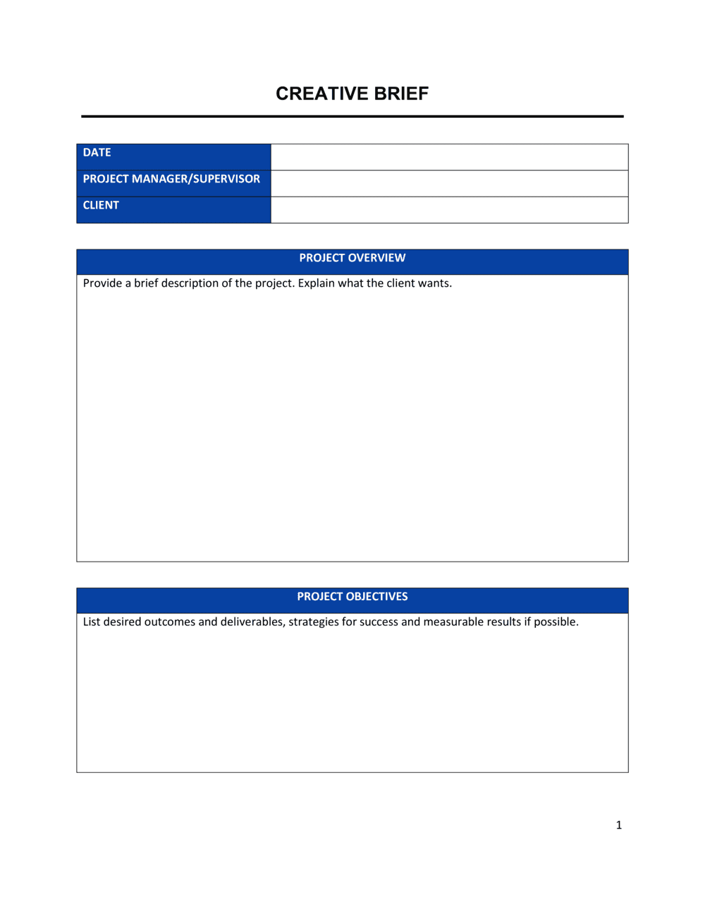 Business-in-a-Box's Creative Brief Template