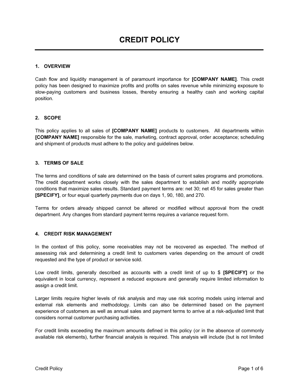 2022-credit-policy-template-fillable-printable-pdf-amp-forms-handypdf