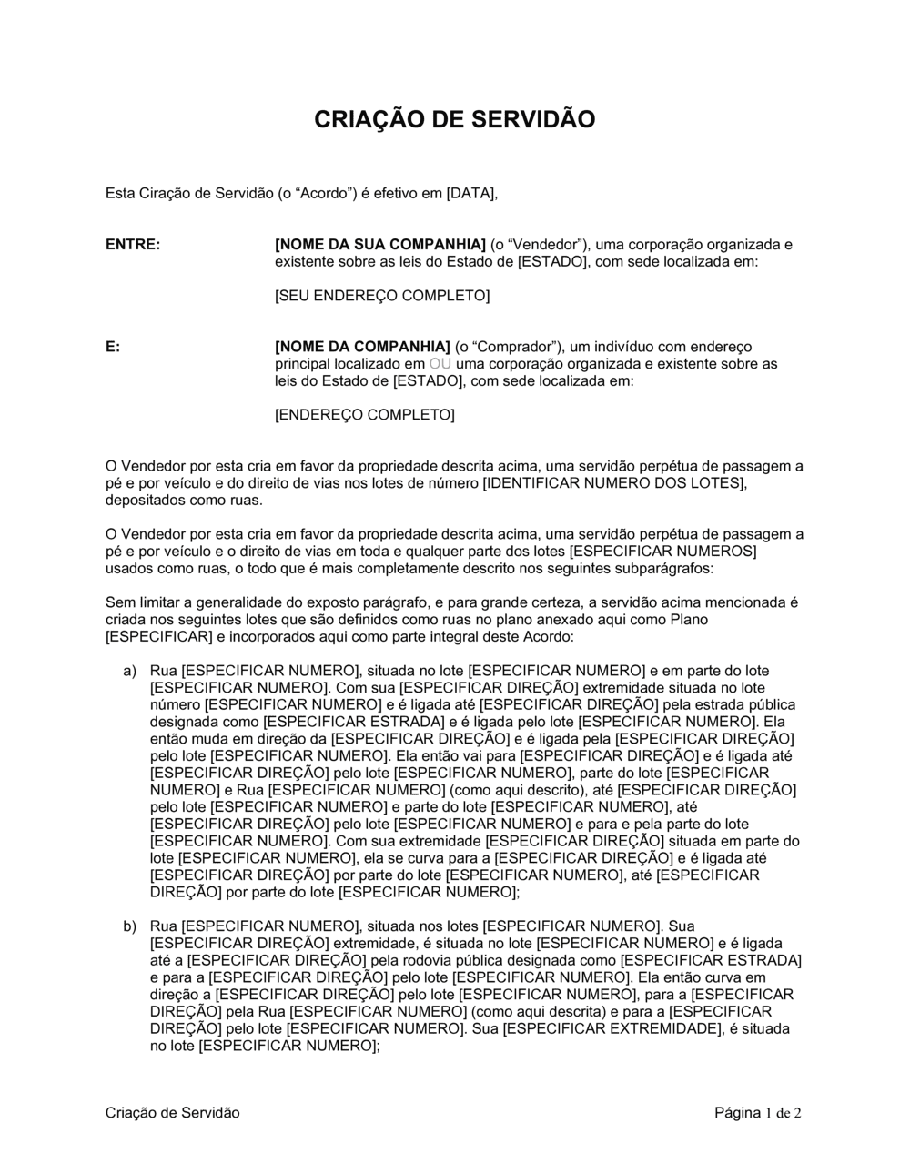 Business-in-a-Box's Criação de Servidão