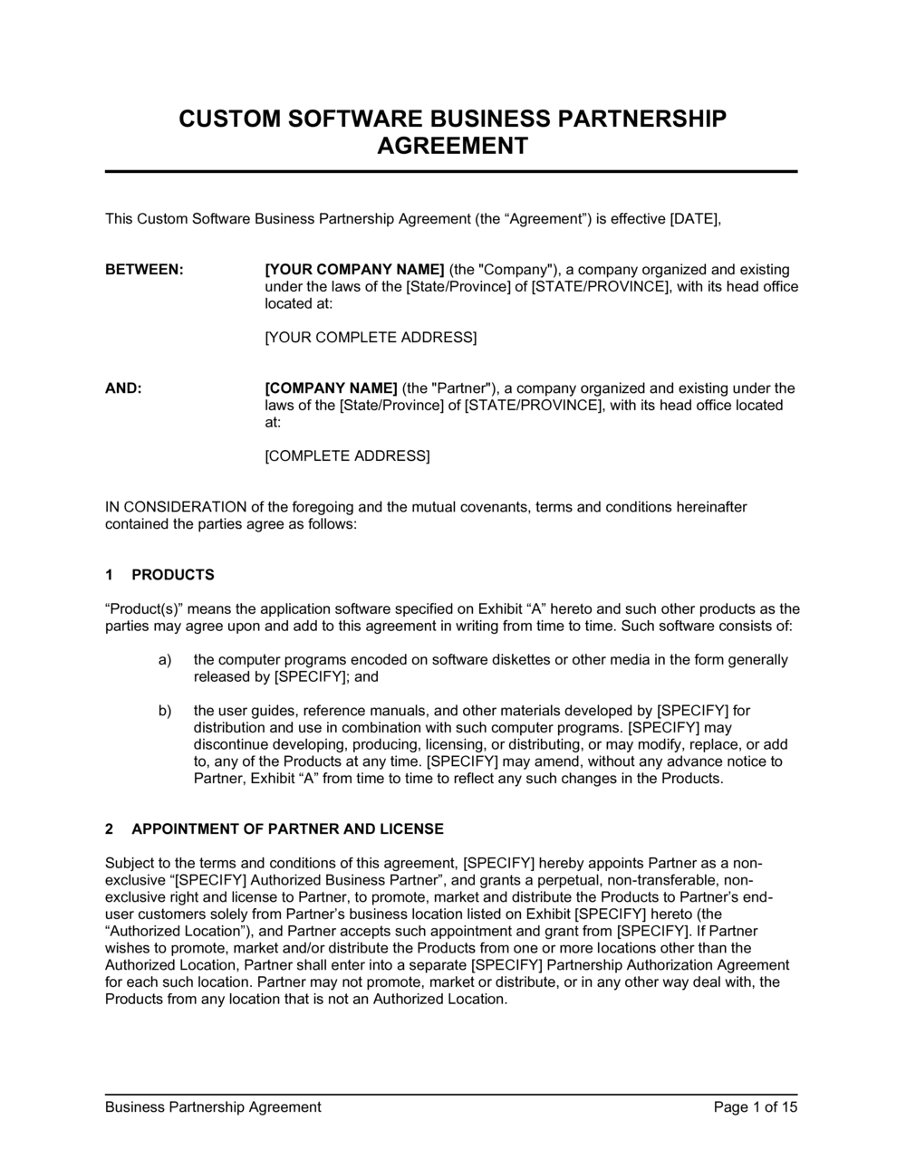 Brand Collaboration Contract Template