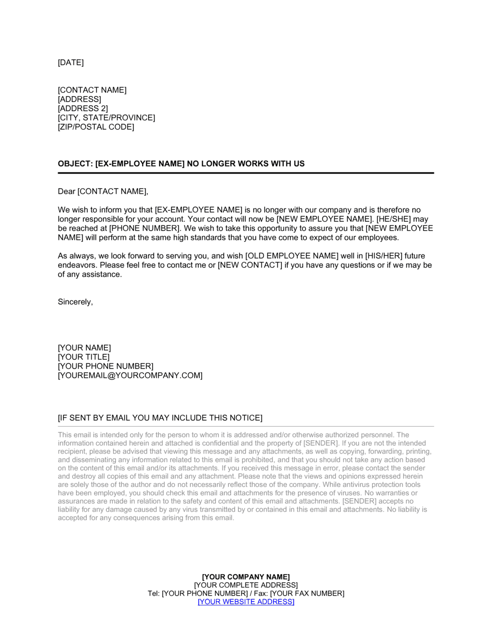 Letter To Inform Staff Of Employee Termination from templates.business-in-a-box.com