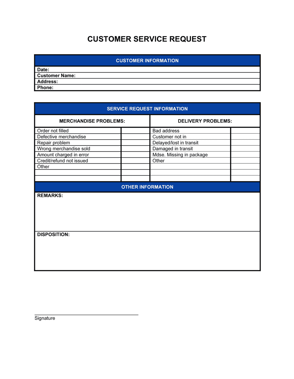 Customer Service Request Form Template  by Business-in-a-Box™ For Check Request Template Word