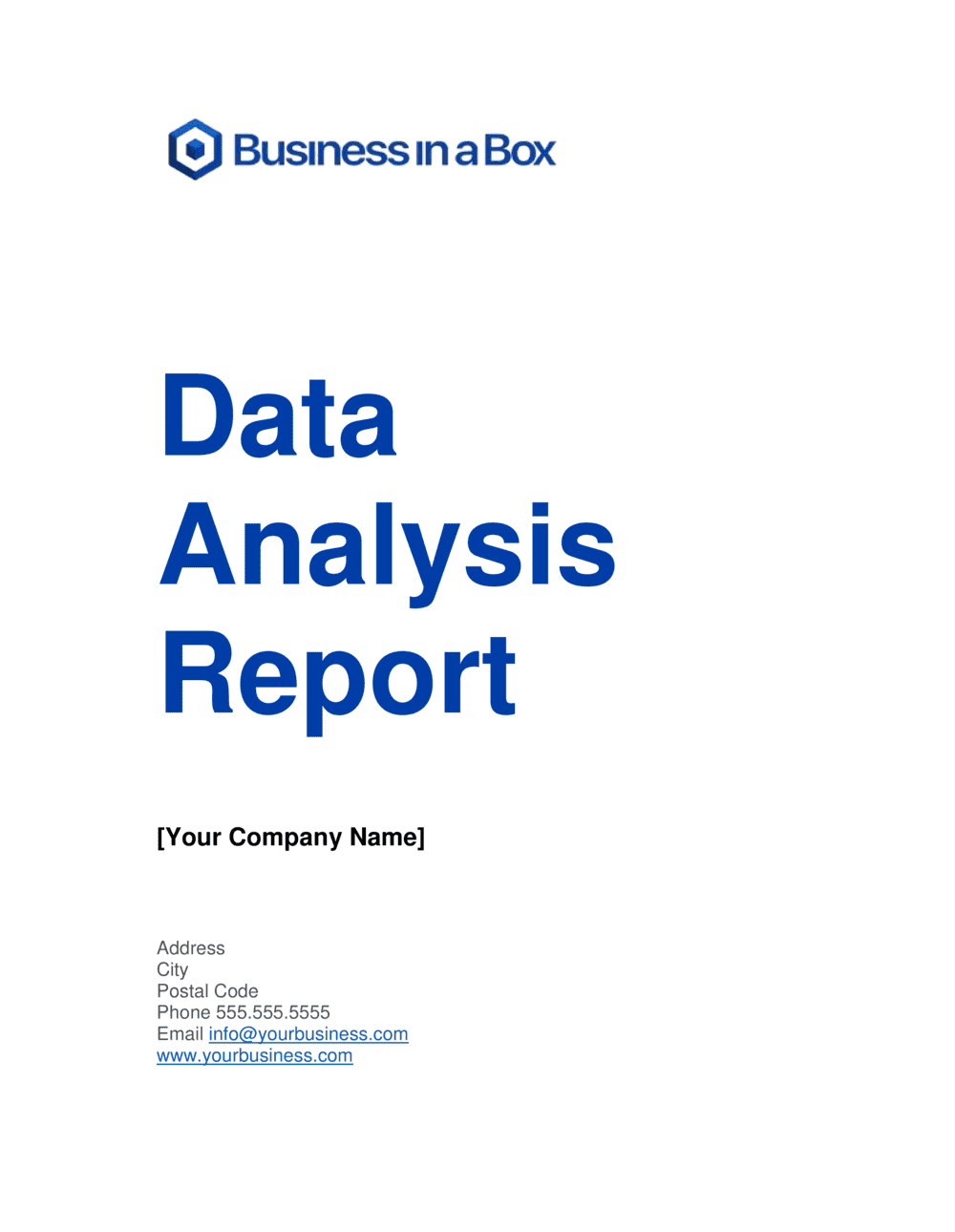 Business-in-a-Box's Data Analysis Report Template