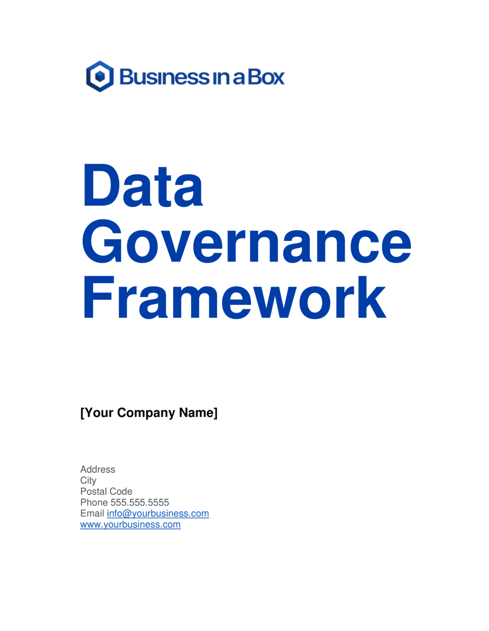 Business-in-a-Box's Data Governance Framework Template