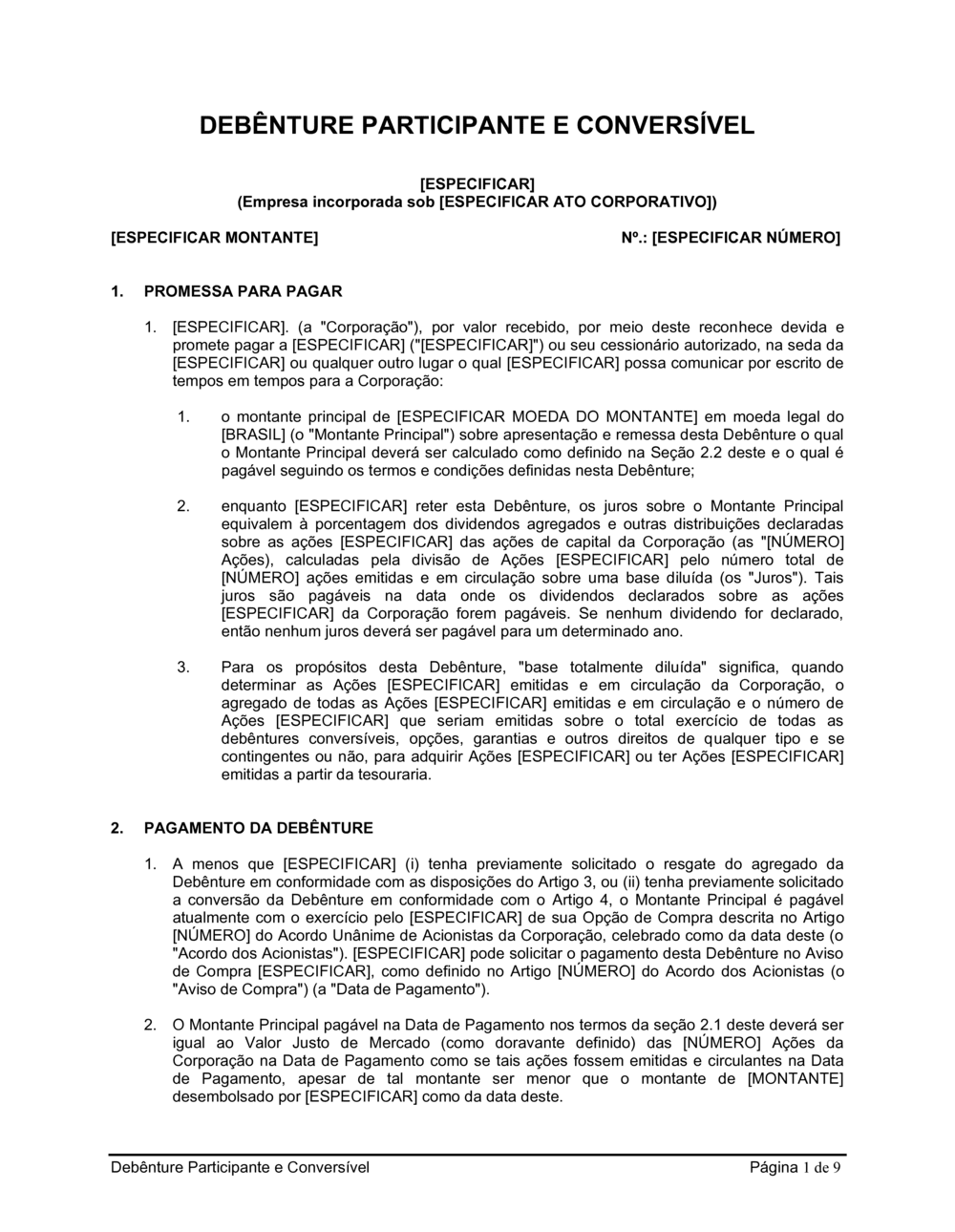 Business-in-a-Box's Debenture Participativo e Conversível