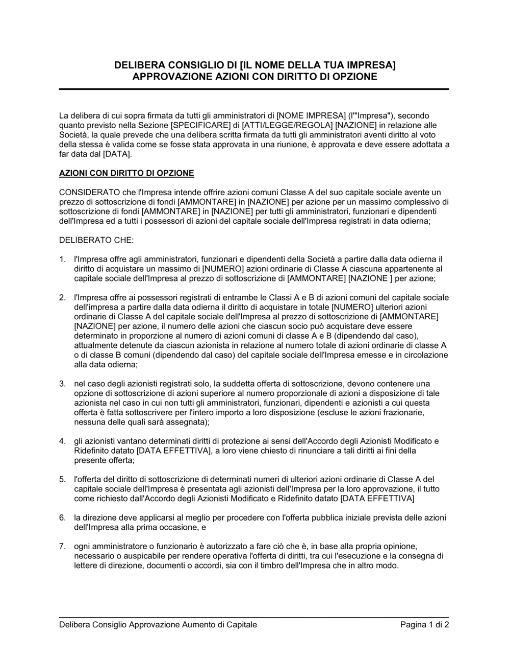 Business-in-a-Box's Delibera consiglio approvazione aumento capitale