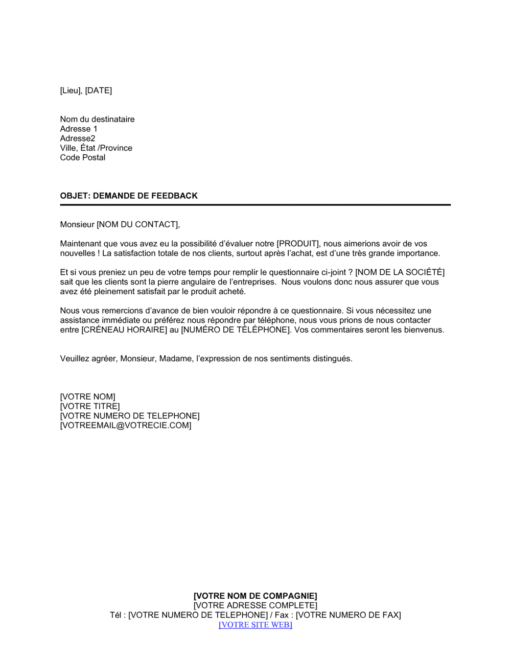 Business-in-a-Box's Demande de feedback sur les produits1