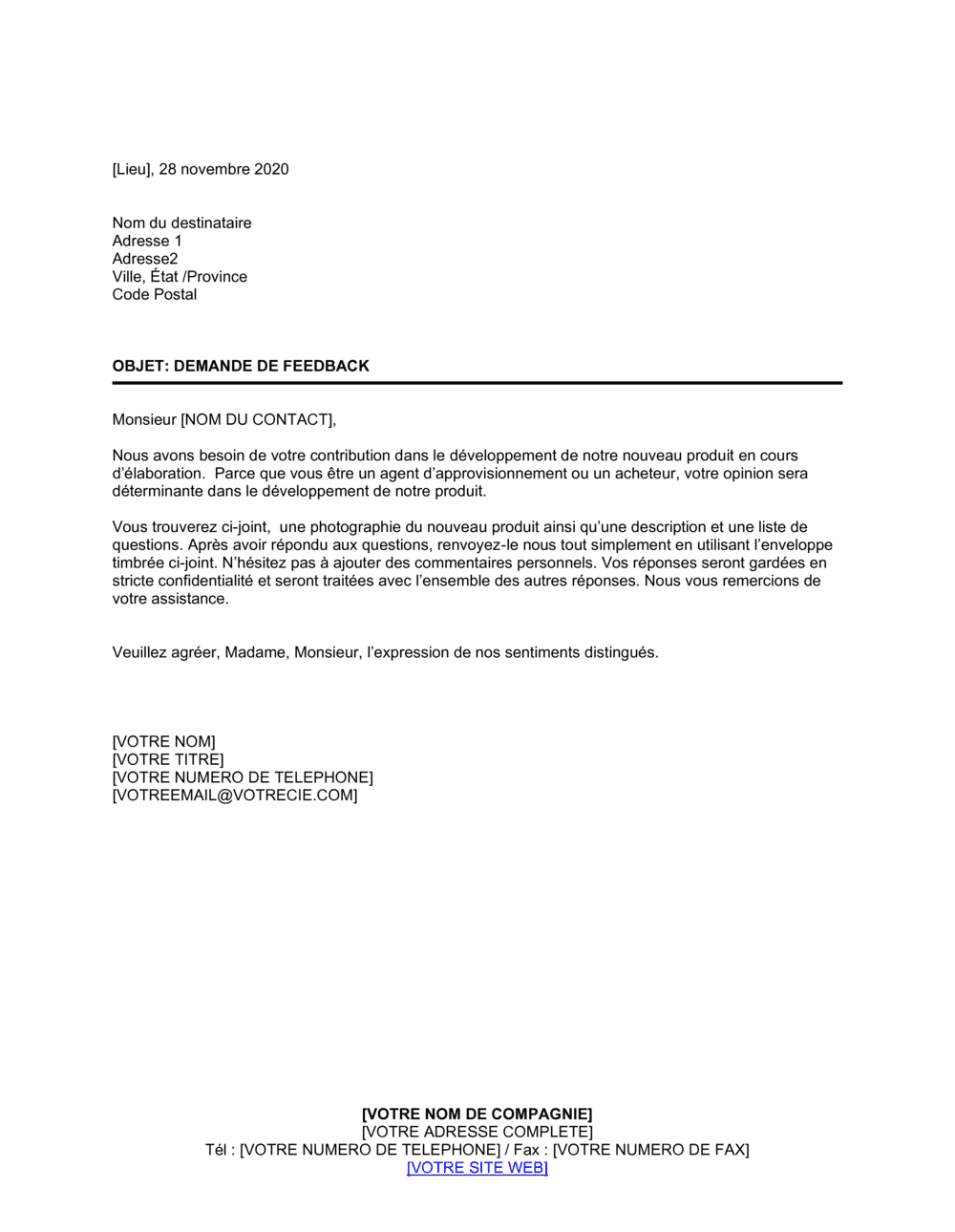 Business-in-a-Box's Demande de feedback sur les produits2