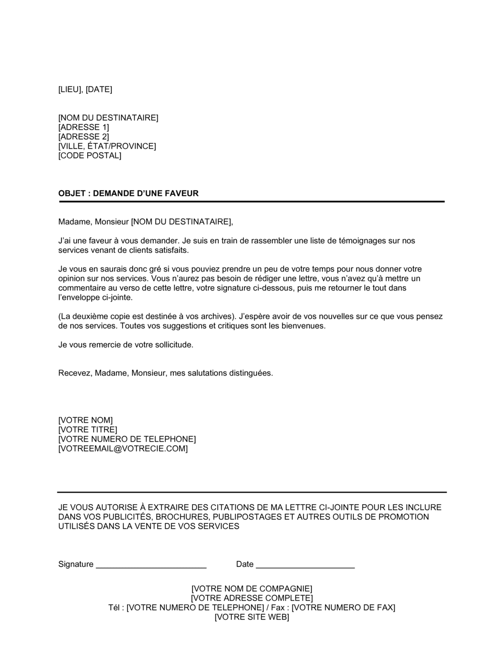 Business-in-a-Box's Demande de témoignage aux clients