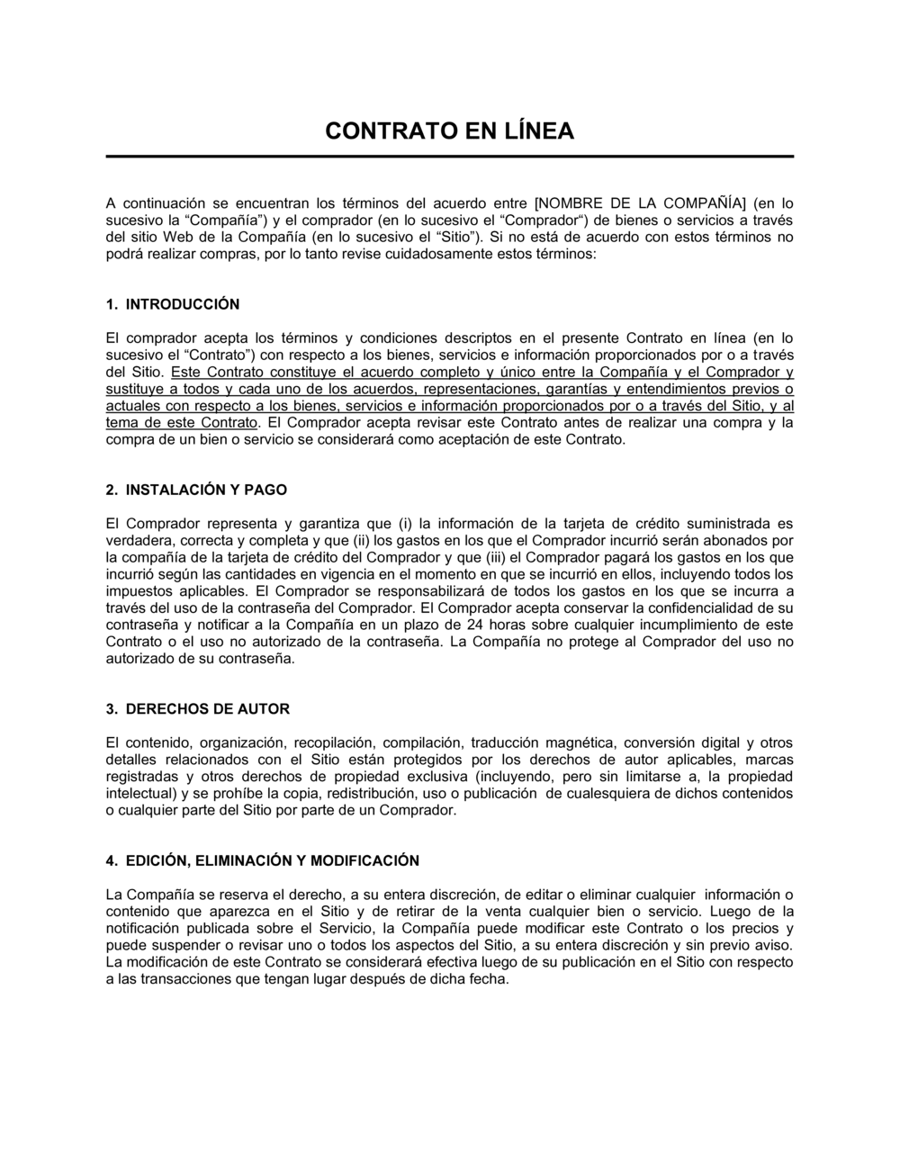 Business-in-a-Box's Descargo de responsabilidad de ventas en línea